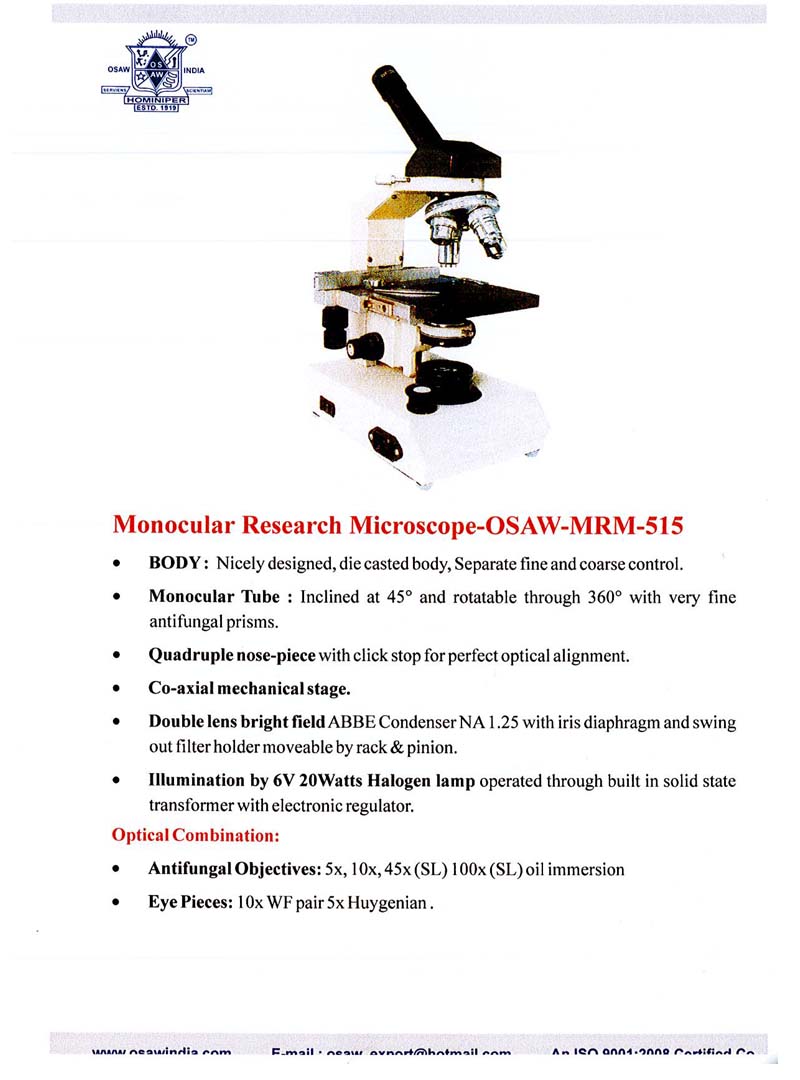 monocular research microscope